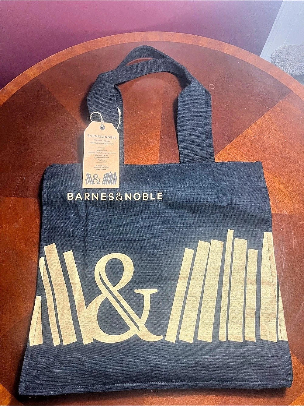 Barnes & Noble Black Ampersand Membership Tote Black & Gold NWT